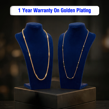Golden Mens & Ladies Watch With Free Mens & Ladies Chain (MLGWFC1)