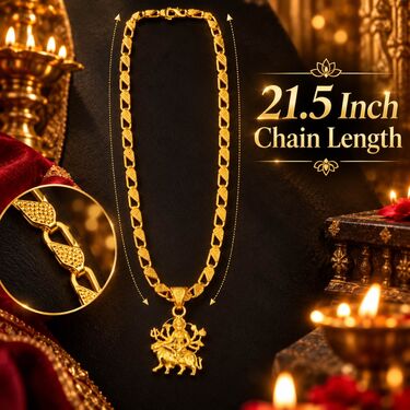 Maa Durga Shakti Pendant With Golden Chain (SJPN30)