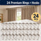 24 Premium Stainless Steel Curtain Rings With Hooks (24HS)