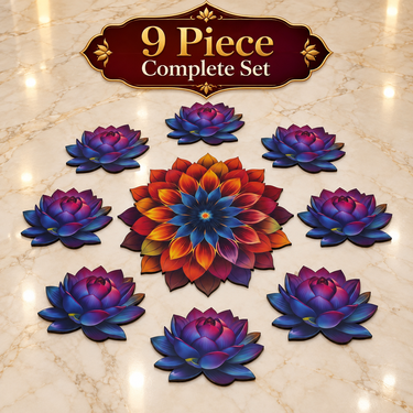 3D 9pcs Festive Lotus Rangoli Set (DRLR7)