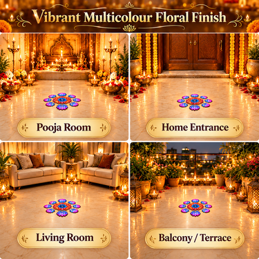 3D 9pcs Festive Lotus Rangoli Set (DRLR7)