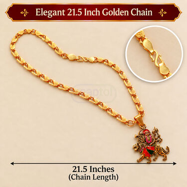 Jai Mata Di Pendant with Golden Chain (SJPN29)