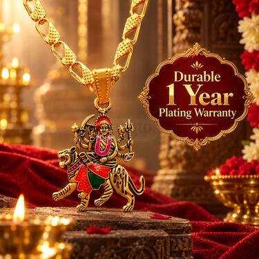 Jai Mata Di Pendant with Golden Chain (SJPN29)