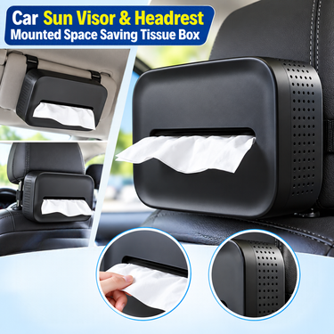 Car Sun Visor & Headrest Mounted Space Saving Tissue Box (CAU10)