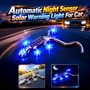 Automatic Night Sensor Solar Warning Light For Car CAC14)