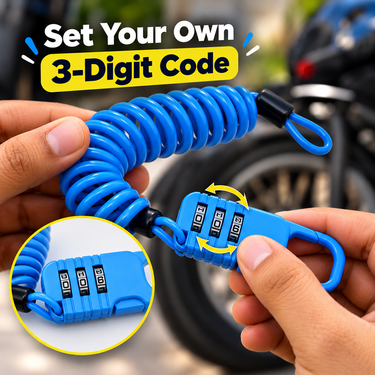 Expandable Spring Number Lock For Bike, Cycle & Helmet (BKU8)