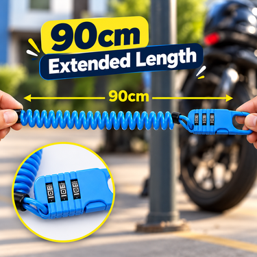 Expandable Spring Number Lock For Bike, Cycle & Helmet (BKU8)