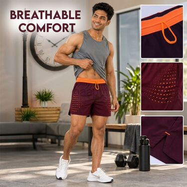 Pack of 4 Breathable Quic Dry Fitness Shorts For Men (4MS8)