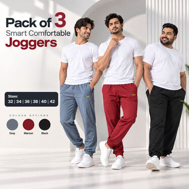 Pack of 3 Smart And Comfortable Joggers (3SPT26)