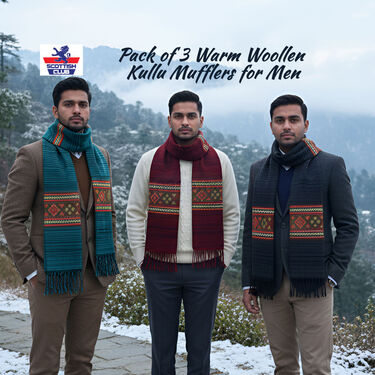 Pack of 3 Wollen Kullu Mufflers For Men (WKM2)