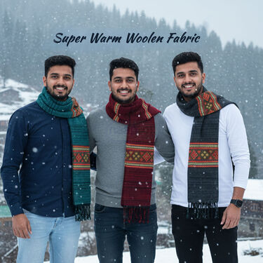 Pack of 3 Wollen Kullu Mufflers For Men (WKM2)