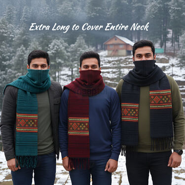 Pack of 3 Wollen Kullu Mufflers For Men (WKM2)
