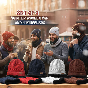 Set of 8 Wollen Cap And Muffler Combo (WWC6)