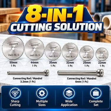 8 Pcs Saw Blades With Shaft For Electric Grinder (HT240)