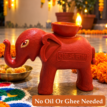 Pack of 2 Elephant Shape Water Sensor Diya (LL100)