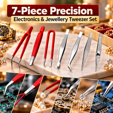 7-Piece Precision Electronics & Jewelry Tweezer Set (H224)