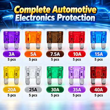 50 Pcs Automotive Mini Blade Fuse Replacement Set (HT225)