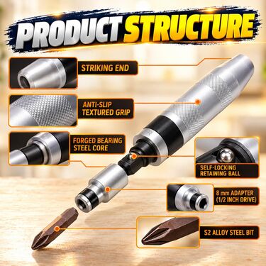 Multi Purpose 7 Pcs Impact Screwdriver Set (HT250)
