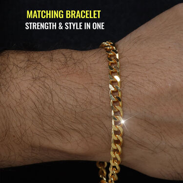 Golden Watch + 2 Chain + 2 Austrian Diamond Ring + Bracelet (MGW2C2RB)