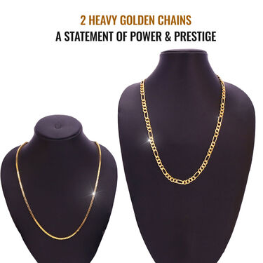 Golden Watch + 2 Chain + 2 Austrian Diamond Ring + Bracelet (MGW2C2RB)