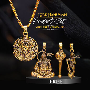 Lord Hanuman Pendant Set With 3 Pendant Free (MGJ53)
