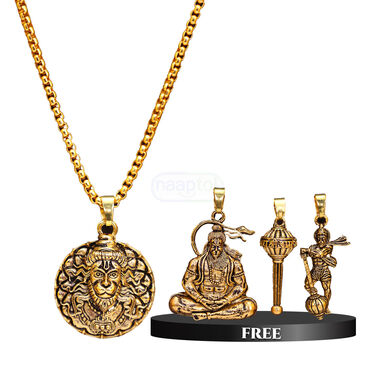Lord Hanuman Pendant Set With 3 Pendant Free (MGJ53)