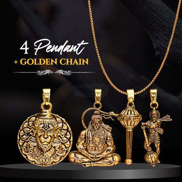 Lord Hanuman Pendant Set With 3 Pendant Free (MGJ53)