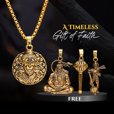Lord Hanuman Pendant Set With 3 Pendant Free (MGJ53)