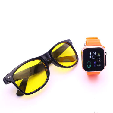 Day & Night HD Vision Glasses With Stylish Digital Watch (NVGW3)