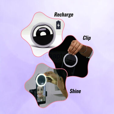 28 LED Rechargeable Super Bright Clip-on Ring Light  (LRG)