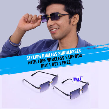 Stylish Rimless Sunglasses Buy1 Get1 Free  (2RSG)