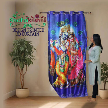 Radha Krishna Printed 3D Curtain (CU6)