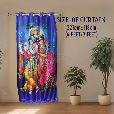 Radha Krishna Printed 3D Curtain (CU6)