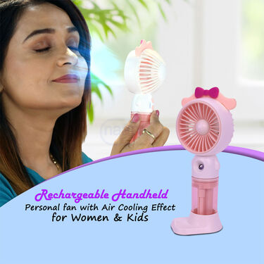 Rechargeable Handheld Personal Fan With Air Cooling Effect For Women & Kids (EF23)