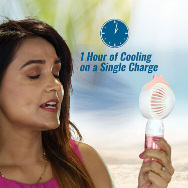Rechargeable Handheld Personal Fan With Air Cooling Effect For Women & Kids (EF23)