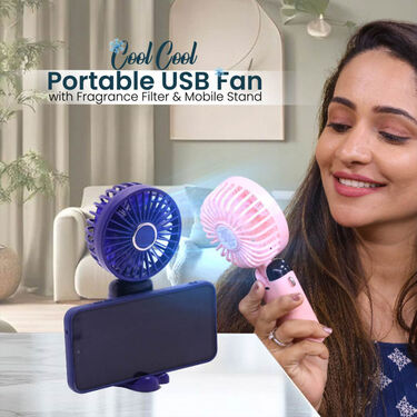 Cool Cool Portable USB Fan With Fragrance Filter & Mobile Stand (EF26)