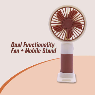 USB Rechargeable Small Hand Fan With Mobile Stand (EF27)