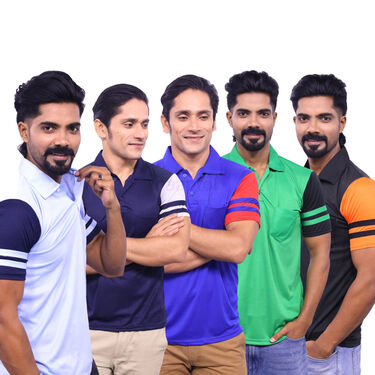 Pack Of 5 Designer Collar T-Shirts (5PT19)