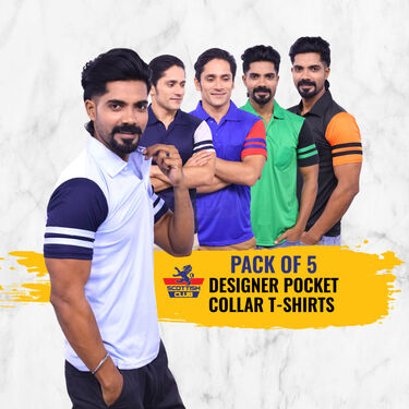 Pack Of 5 Designer Collar T-Shirts (5PT19)