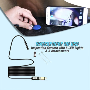 HD USB Inspection Camera With 6 LED Lights & 3 Attachments (CCTV20)