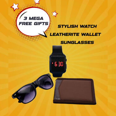Pack Of 5 Summer Cool Collar T-Shirts + FREE Stylish Watch + Leatherite Wallet + Sunglasses (5PTW6)