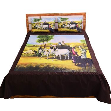 Velvet Digital Printed Double Bedsheet with 2 Pillow Covers (DBS21)