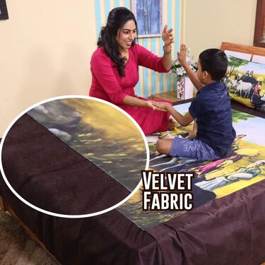 Velvet Digital Printed Double Bedsheet with 2 Pillow Covers (DBS21)