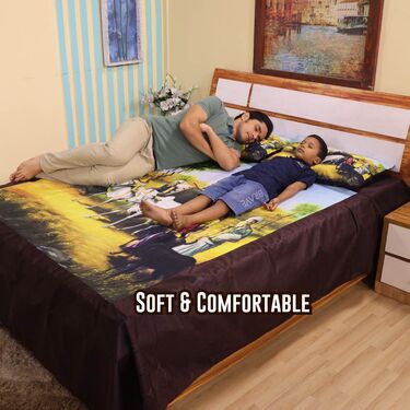 Velvet Digital Printed Double Bedsheet with 2 Pillow Covers (DBS21)