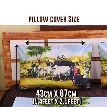 Velvet Digital Printed Double Bedsheet with 2 Pillow Covers (DBS21)
