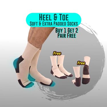 Heel & Toe Soft & Extra Padded Socks Buy 1 Get 2 Pair Free (HPCS01)