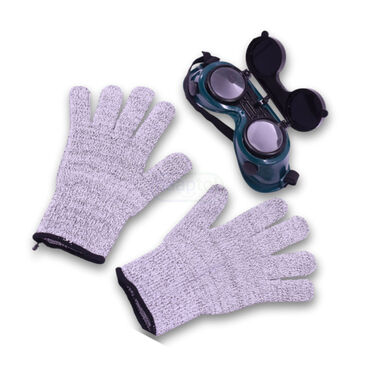 Flip-Up Eye Safety Goggles + Anti Cut Safety Gloves (HA18)