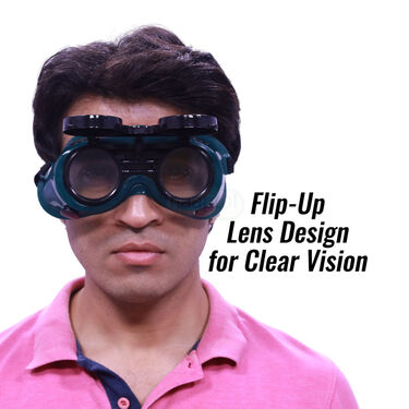 Flip-Up Eye Safety Goggles + Anti Cut Safety Gloves (HA18)