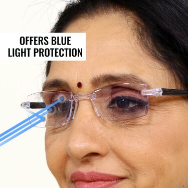 Rimless Adaptive Power Mobile Protection Reading Glasses Buy 1 Get 2 FREE (3MPORG)
