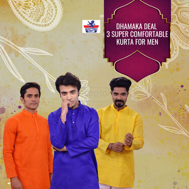 3 Super Comfortable Cotton Kurta For Men (3KM1)
